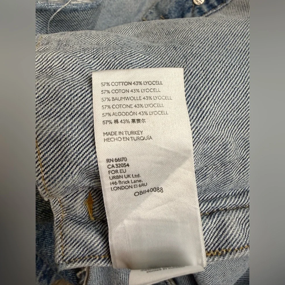 Free People We The Free Indira Distressed Denim Jacket Large - Picture 10 of 13